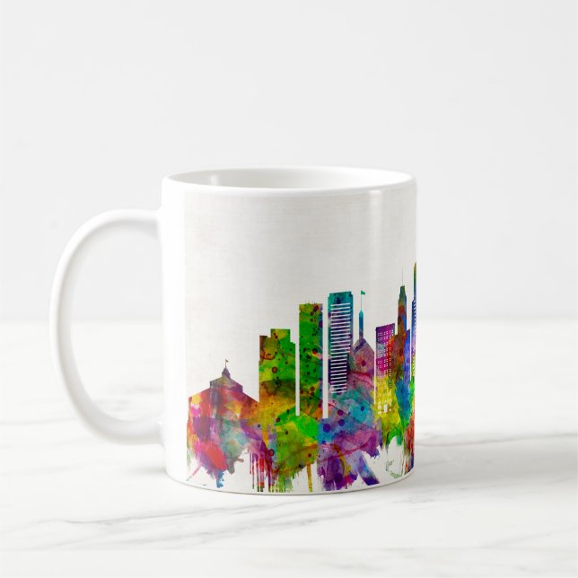 Caneca De Café Baltimore Maryland Skyline (Esquerda)