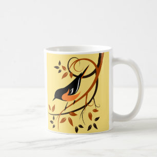 Caneca De Café Baltimore Oriole Stylized Bird Design