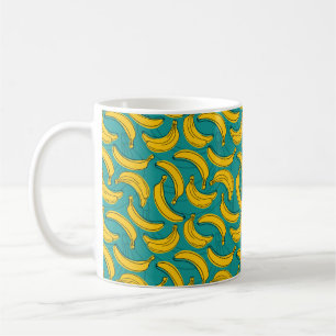 Caneca De Café Banana amarela com traço preto sem costura