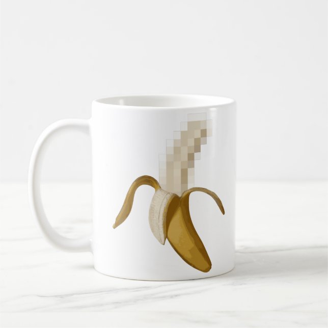 Caneca De Café Banana descascada censurada suja (Esquerda)