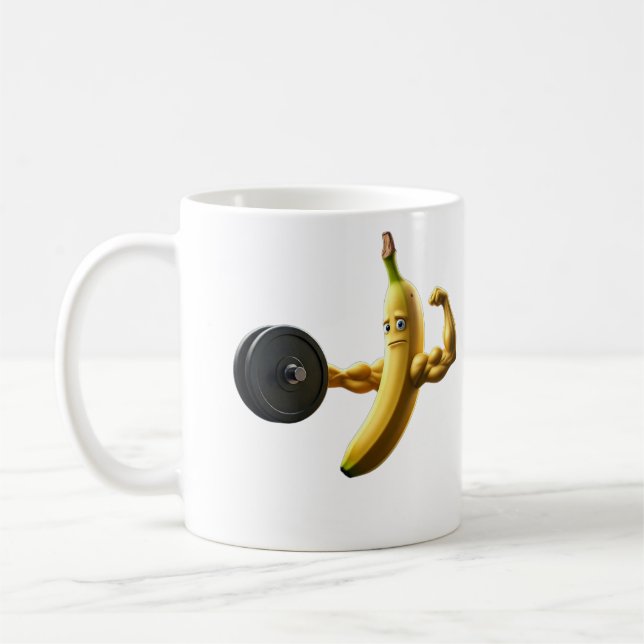 Caneca De Café banana engraçada no poder (Esquerda)