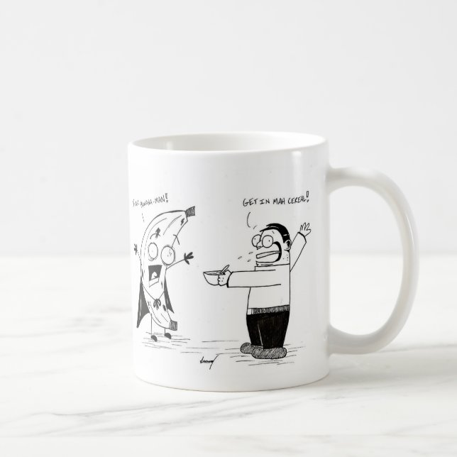 Caneca De Café Banana Man Engraçado Cartoon Mug (Direita)