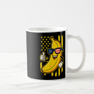 Caneca De Café Banana Patriótica Engraçada Óculos de Sol Bandeira