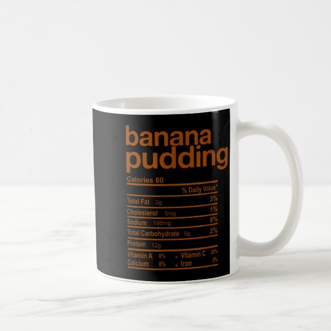 Caneca De Café Banana Pudding Nutrition Facts Funny Thanksgiving  (Direita)