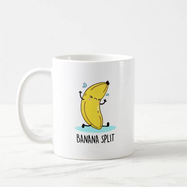 Caneca De Café Banana Split Funny Dançando Banana Pun (Esquerda)