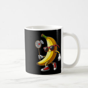 Caneca De Café Banana Sungs Jogando Badminton Engraçado Fruta Esp