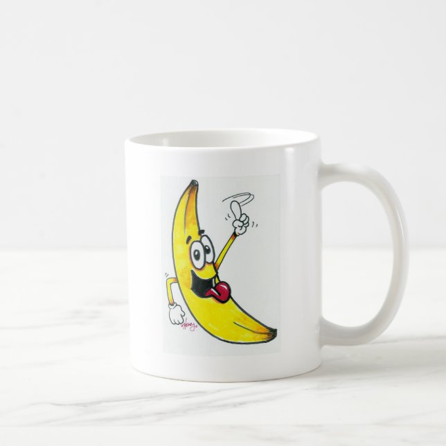 Caneca De Café Banana superior, desenhos animados de dança da (Direita)