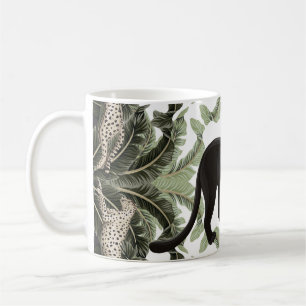 Caneca De Café Banana Tree Cheetah Padrão Tropical