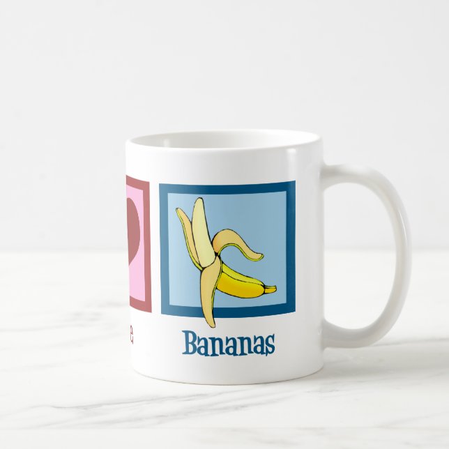 Caneca De Café Bananas de Amor pela Paz (Direita)