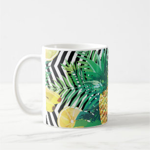 Caneca De Café Bananas Exóticas Limões Tropicais
