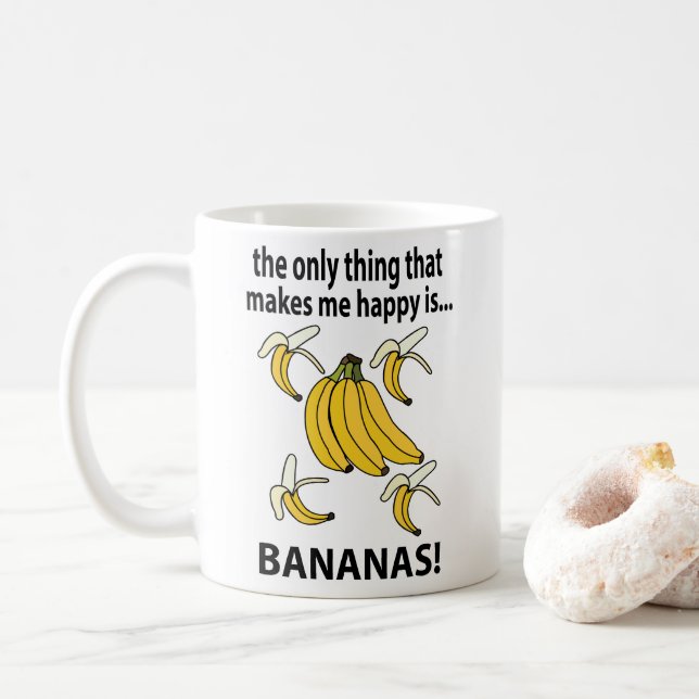 Caneca De Café Bananas Frutas Bananas Engraçadas (Com Donut)