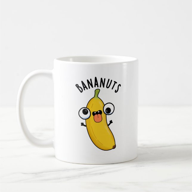 Caneca De Café Bananuts Engraçado Fruta de Banana Louca (Esquerda)