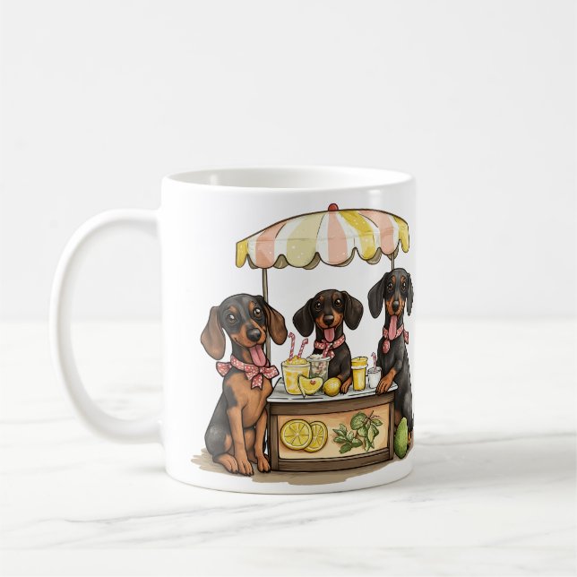 Caneca De Café Banca de Limonada de Cães Dachshund (Esquerda)