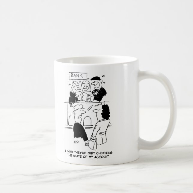 Caneca De Café Banca. Verificar o estado de uma conta bancária (Direita)