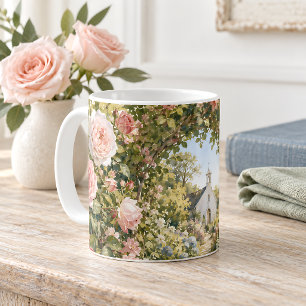 Caneca De Café Banco de Jardim de Oração Capela Aquarela