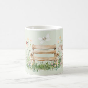 Caneca De Café Banco de Jardim Ladybug Dragonfly Mouse