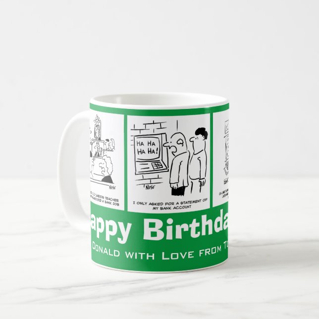 Caneca De Café Bancos, Bancos e Cartoons Bancários. Engraçado (Frente Esquerda)