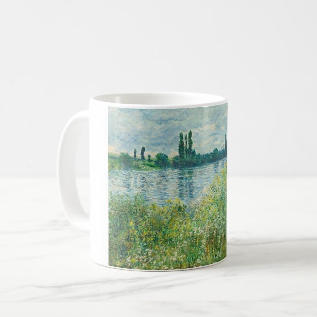 Caneca De Café Bancos do rio Sena por Monet (Frente Esquerda)