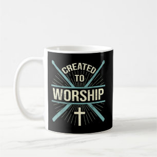 Caneca De Café Banda de Adoração Cristã Criada Para Adorar Bateri