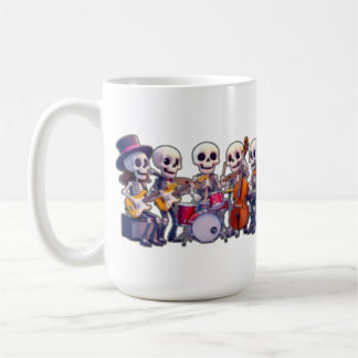 Caneca De Café Banda Musical de Esqueleto 3D Fofo – Con de Desenh