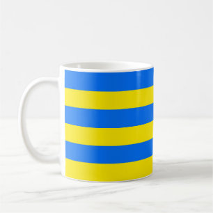 Caneca De Café Bandas amarelas e azuis