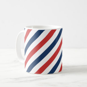 Caneca De Café Bandas brancas e azuis patrióticas