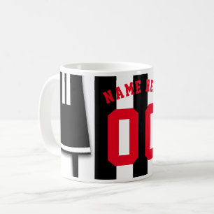 Caneca De Café Bandas brancas pretas de Mug Jersey personalizávei