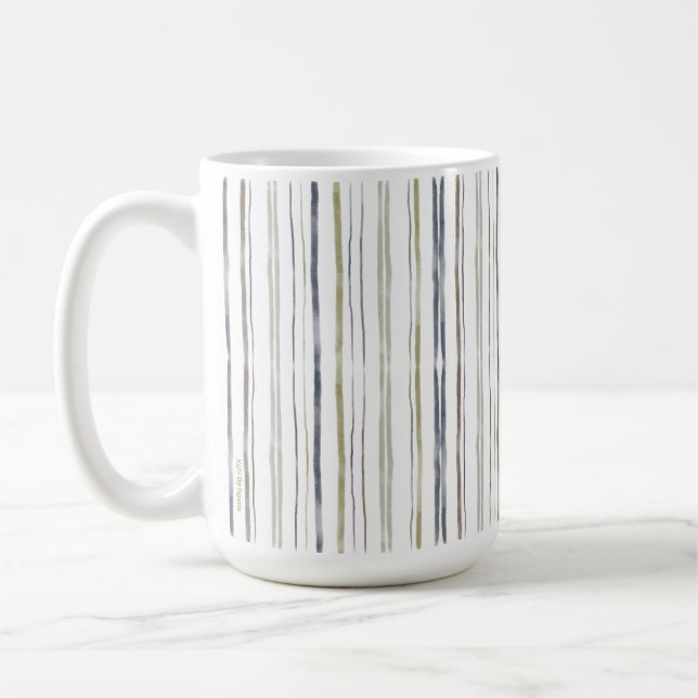 Caneca De Café Bandas de Aquarela | 443 ml | Cerâmica (Esquerda)