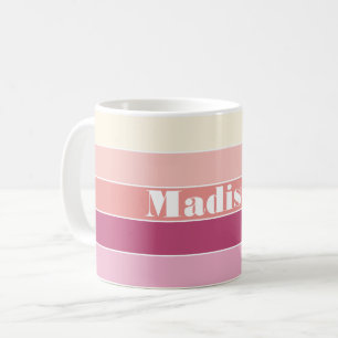 Caneca De Café Bandas de Bloco de Cores Personalizadas de Verão,