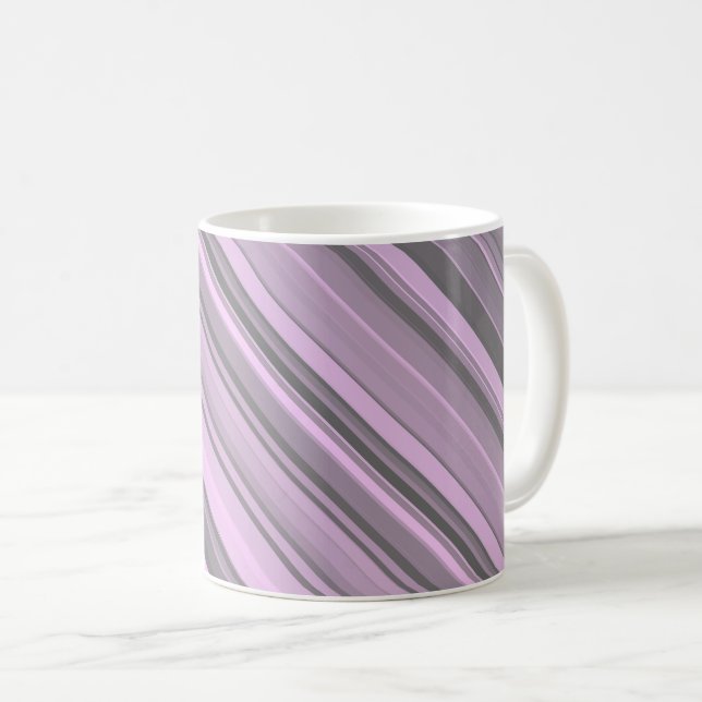Caneca De Café Bandas de Cinzas roxas (Frente Esquerda)