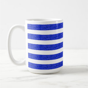 Caneca De Café Bandas Geométricas de Azul-Chic
