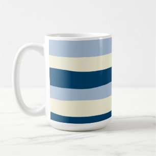 Caneca De Café Bandas irregulares - Azul escuro, azul claro e cre