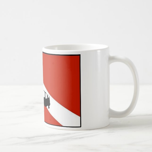Caneca De Café Bandeira 2 do mergulhador (Direita)