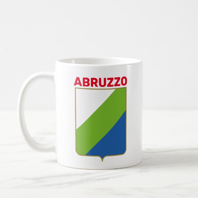 Caneca De Café Bandeira Abruzzo (Itália) (Esquerda)