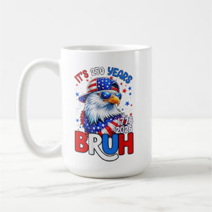 Caneca De Café Bandeira Águia Patriótica Bruh 250 Anos 1776-2026