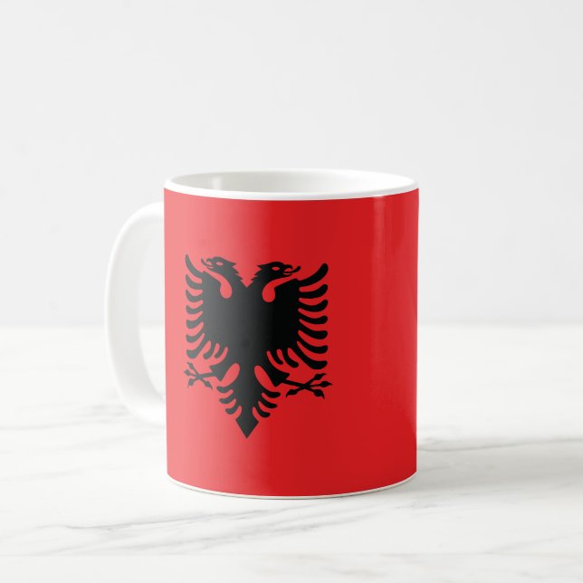 Caneca De Café Bandeira albanesa (Frente Esquerda)