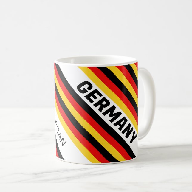 Caneca De Café Bandeira Alemã Personalizada (Frente Esquerda)