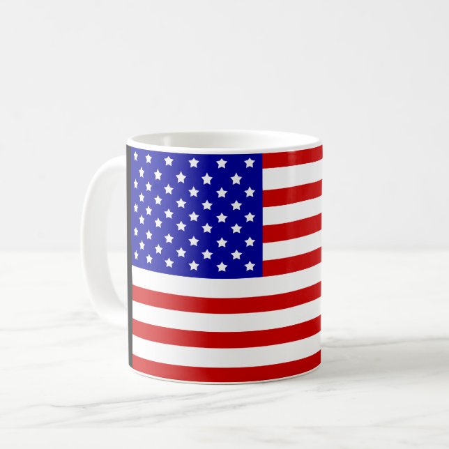Caneca De Café Bandeira Americana (Frente Esquerda)