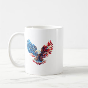 Caneca De Café Bandeira Americana Águia Careca Patriótica Águia 4