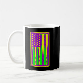 Caneca De Café Bandeira Americana Baseball Mardi Gras Carnival Ma