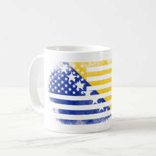Caneca De Café Bandeira americana bosniana   Bósnia e Herzegovin