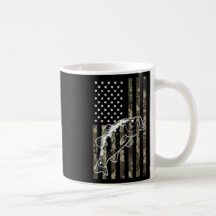Caneca De Café Bandeira Americana Camuflada de Pesca Patriótica M