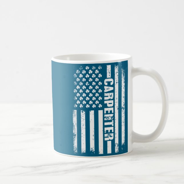 Caneca De Café Bandeira americana carpinteiro dia de st patricks  (Direita)