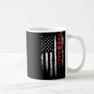 Caneca De Café Bandeira Americana Com Coração Dia Dos Namorados M