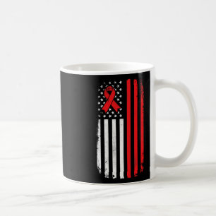 Caneca De Café Bandeira Americana Conscientização do Câncer de Sa