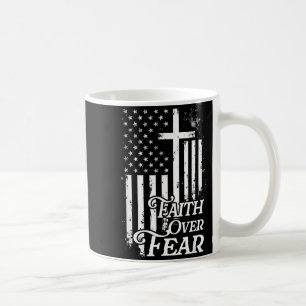 Caneca De Café Bandeira Americana Cristã Religiosa Fé Sobre o Med