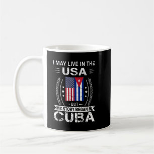 Caneca De Café Bandeira Americana Cubana Mostra Minha História Co