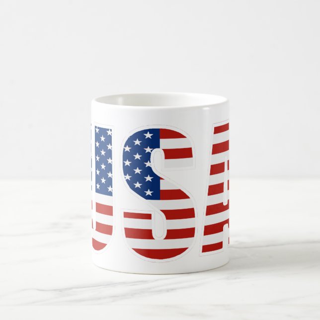 Caneca De Café Bandeira americana customizável dos EUA (Centro)