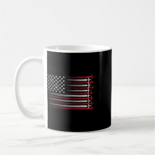 Caneca De Café Bandeira Americana de Críquete Vintage 4 de Julho