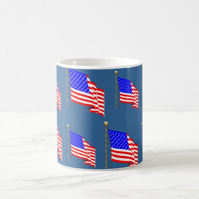 Caneca De Café Bandeira americana de ondulação (Centro)